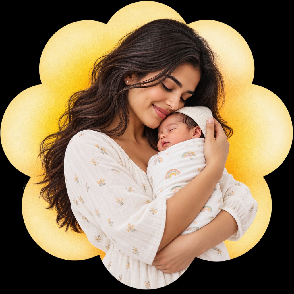 Parent holding a newborn for a private hospital gallery